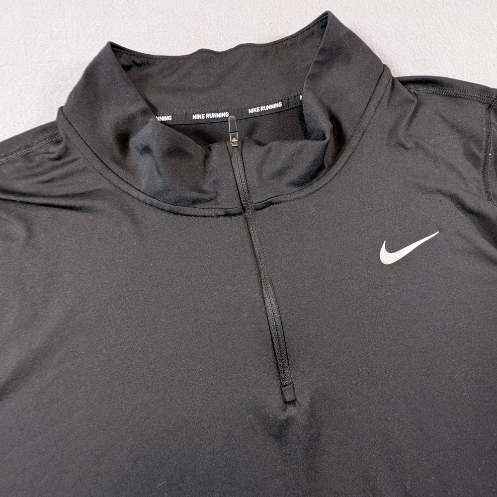 Nike Running Dri-FIT 1/4 Zip Pullover Mens 2X Black‎ Thumbhole Activewear Top